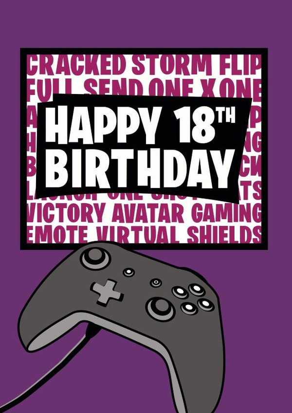 gameboy 18th Birthday Card 19207 created by Jackie Ponwaye Design
