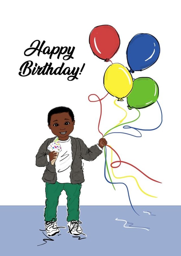 balloons cute Birthday Card 20065 created by Nicola Lespeare