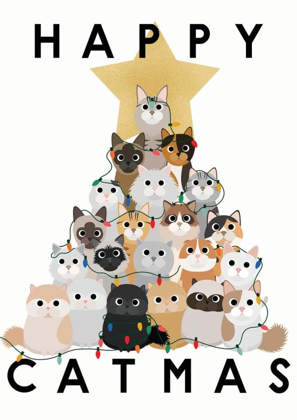 cat catmas Christmas Card 14774 created by Willow and Tweet Designs