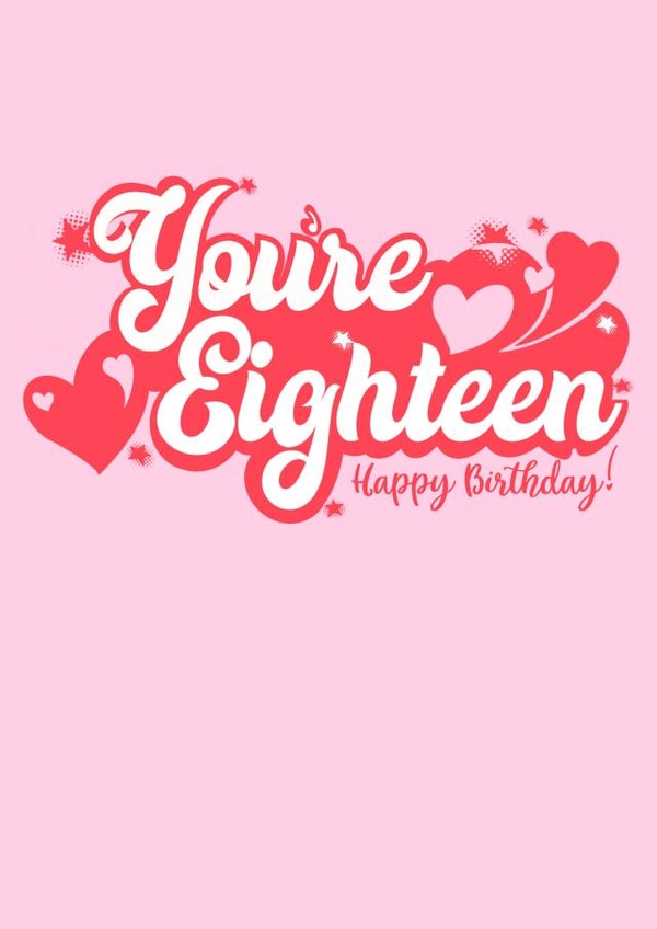 18th typography Birthday Card 18815 created by Little Cat Creates