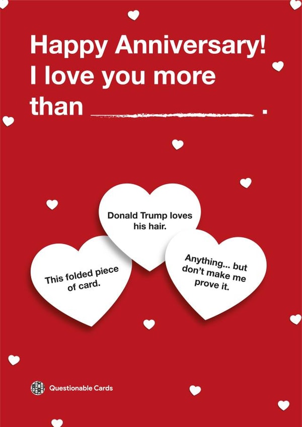 Boyfriend Female Anniversary Card 39127 created by Questionable Cards