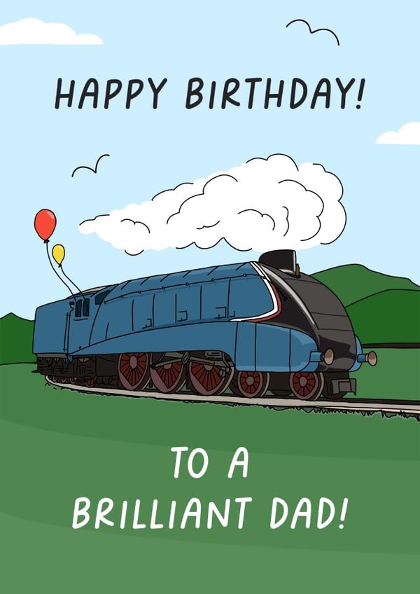 Mallard Train Birthday card for Dad created by Evie Garnett Designs