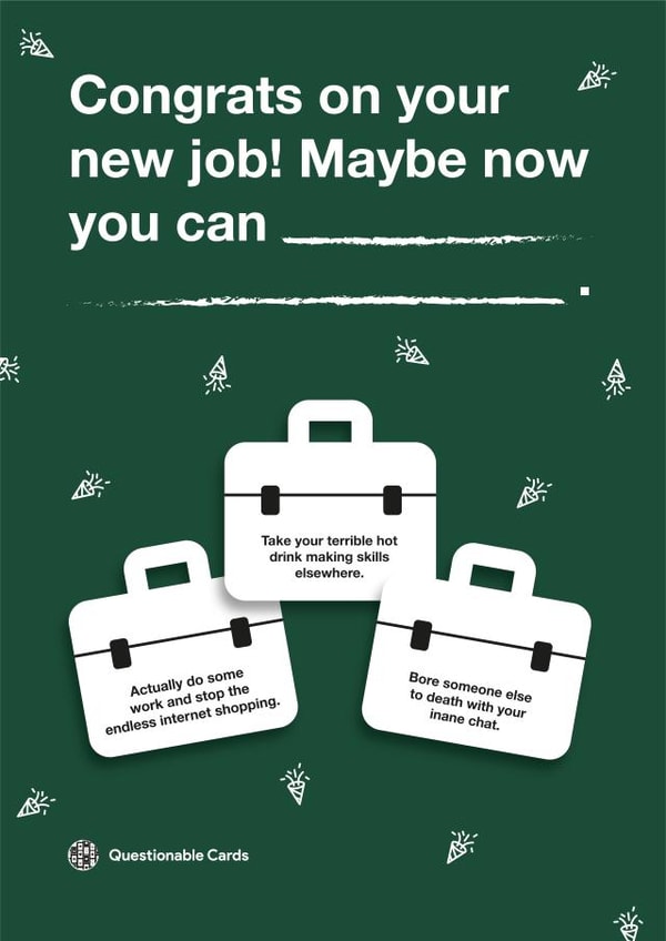 Female adult Leaving Card 39133 created by Questionable Cards