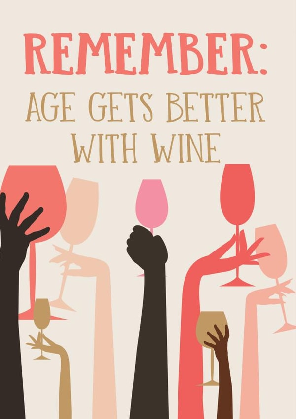 wine alcohol Birthday Card 19737 created by Paper Jungle