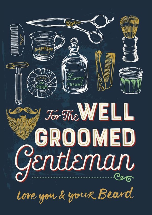 beard male grooming Birthday Card 45058 created by Ohn Mar Win