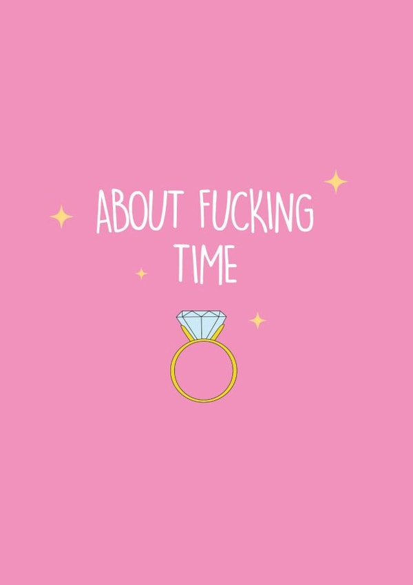 Rude - pink diamond engagement card created by hot girls make cards