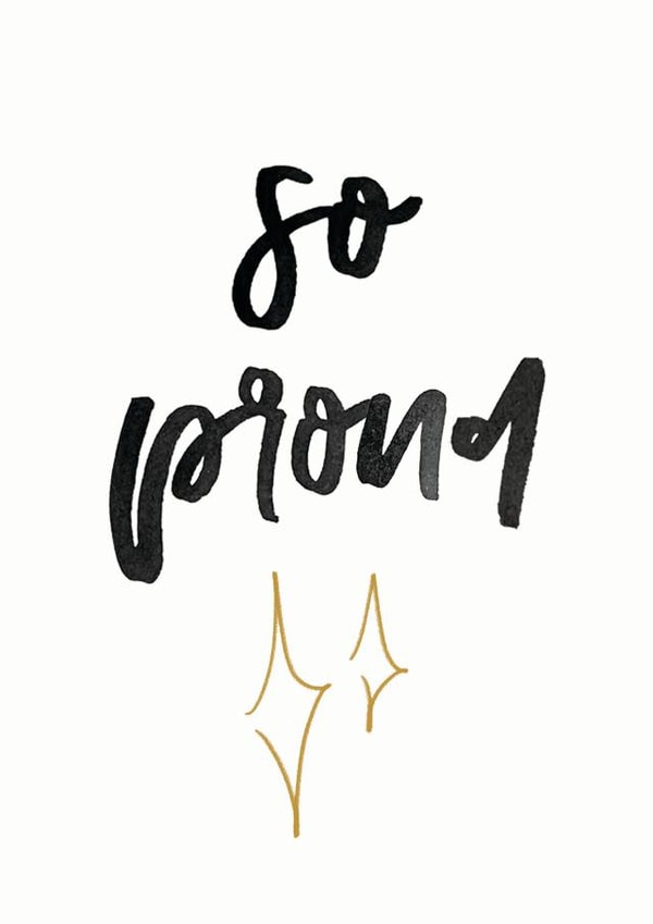 proud typography Congratulations Card 4469 created by Bee Davies