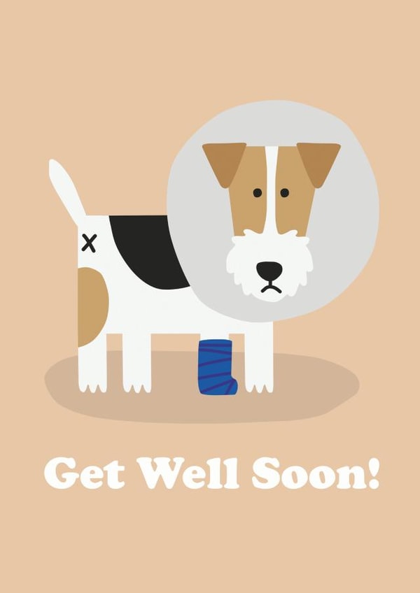 Fox Terrier Dog Get Well Soon Card created by Studio Boketto