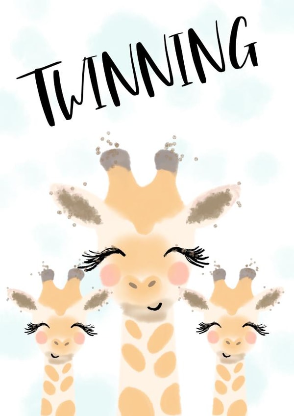 twinning baby New Baby Card 14946 created by Paper Wishes Co