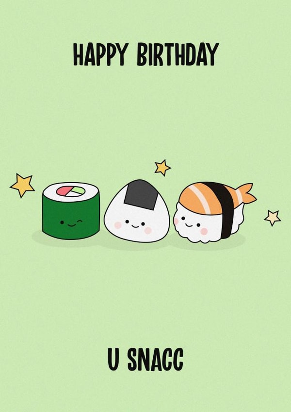 sushi snack Birthday Card 11714 created by Rishi