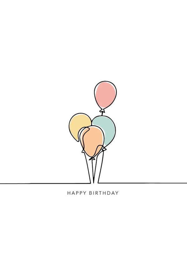 balloons simple Birthday Card 41453 created by Jessica Day