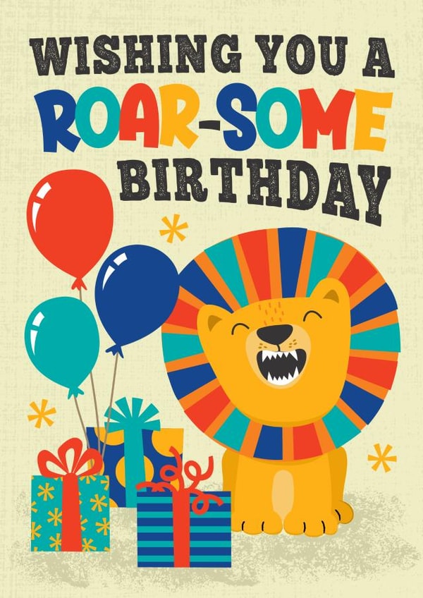 Child lion Birthday Card 20182 created by Tanya Laporte Designs