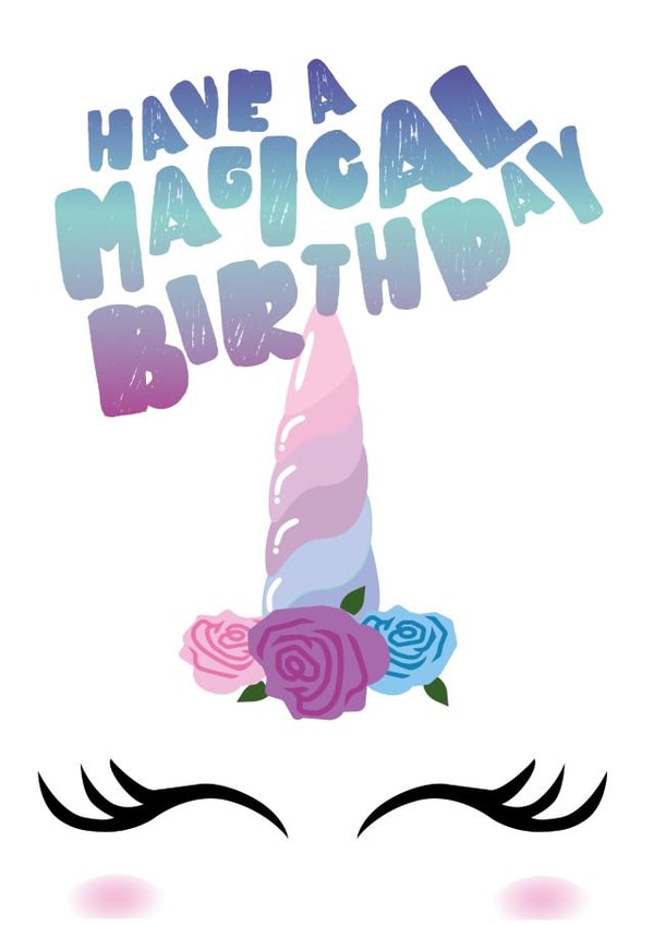 unicorn magical Birthday Card 20258 created by Fiesta de Papel
