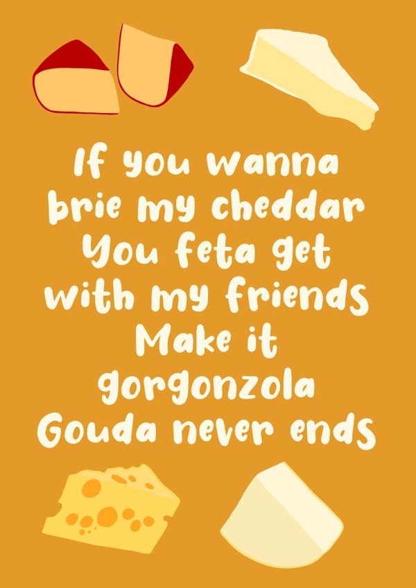 cheese spice girls Love & Friendship Card 15893 created by Laura Frances Cards