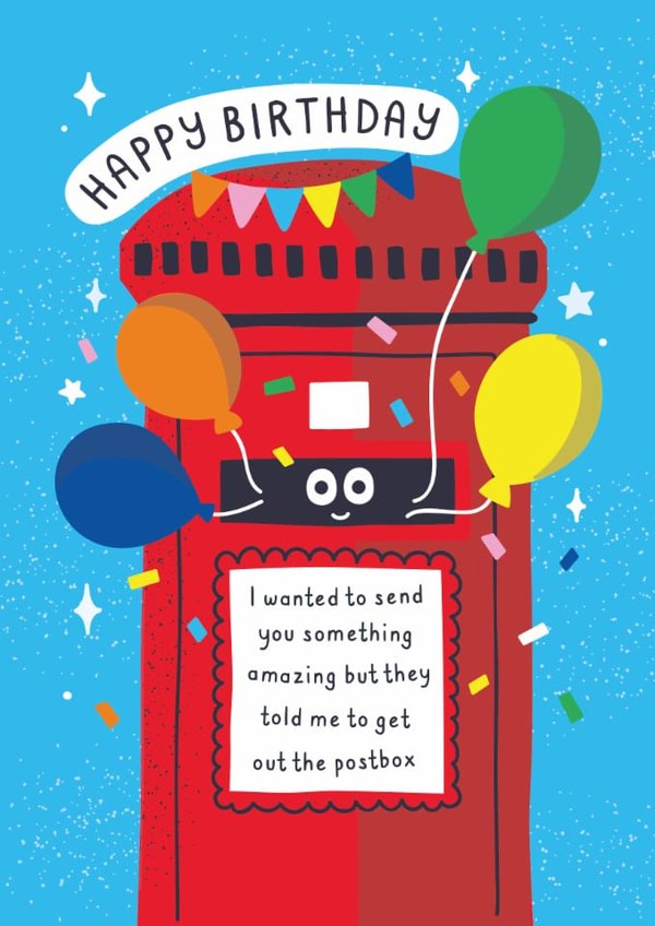 Happy Birthday Funny Colourful Postbox Card created by Creative Joy
