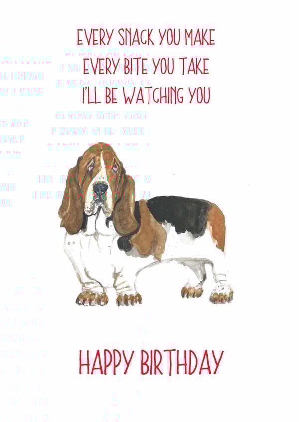 basset hound basset Birthday Card 14219 created by Sarah Maddox