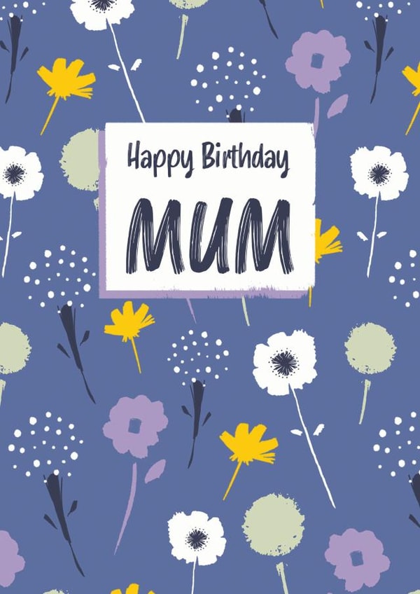 Pretty Birthday Card - For Mum - Flowers created by Dinky Rouge