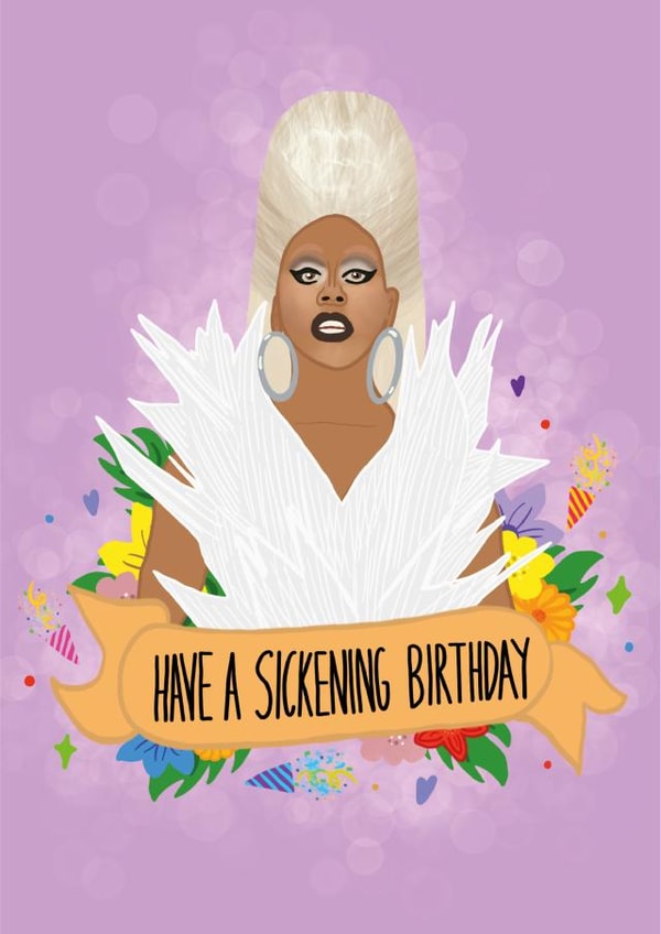 ru paul drag queen Birthday Card 12889 created by Thriftbox