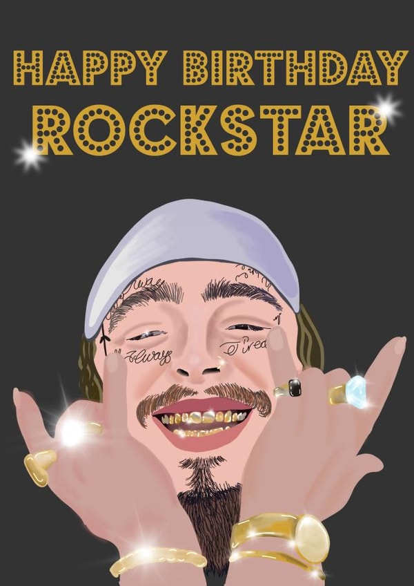 post malone rockstar Birthday Card 19491 created by Spotlight Card Co.