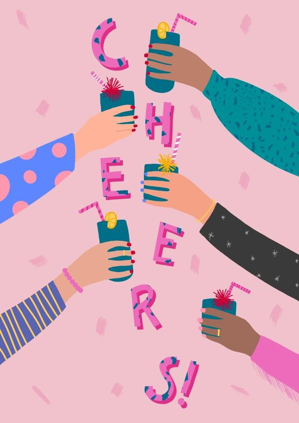 Cheers! Cocktails with the girls Birthday Card!  created by Elba Able