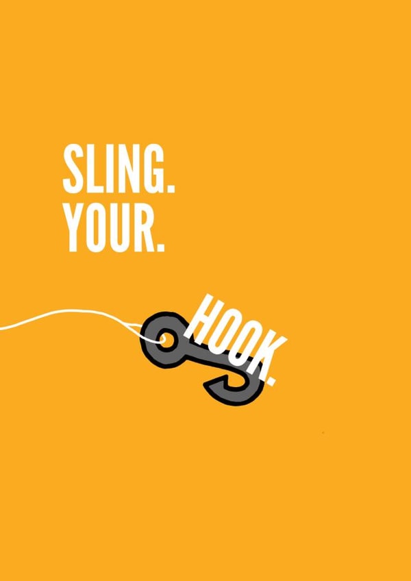 sling your hook funny Leaving Card 15529 created by CardBoardBertDesigns