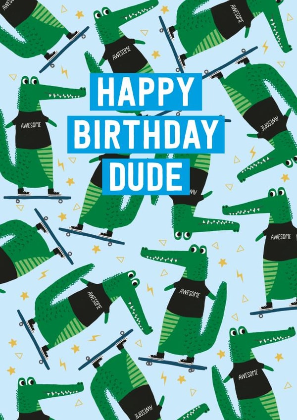 dude crocodile Birthday Card 20298 created by Mifkins