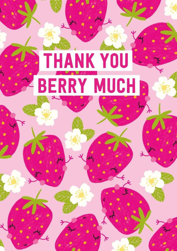 strawberries fruit Thank You Card 20300 created by Mifkins