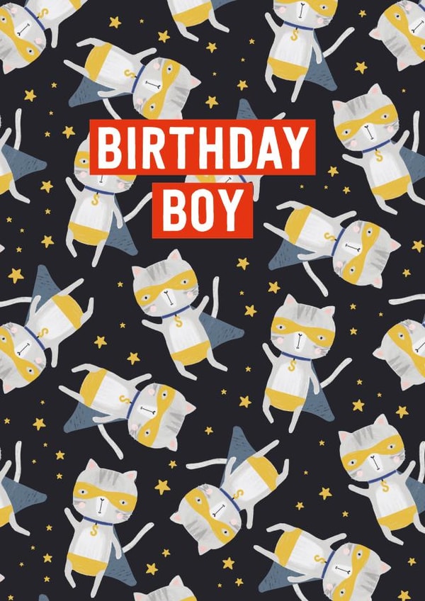 supercat cat Birthday Card 20302 created by Mifkins