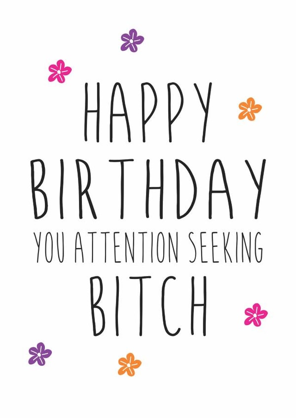 adult typography Birthday Card 15307 created by Dirty Girtie
