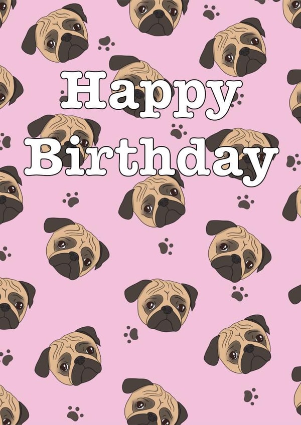 pug dogs Birthday Card 14056 created by Sunny Spills