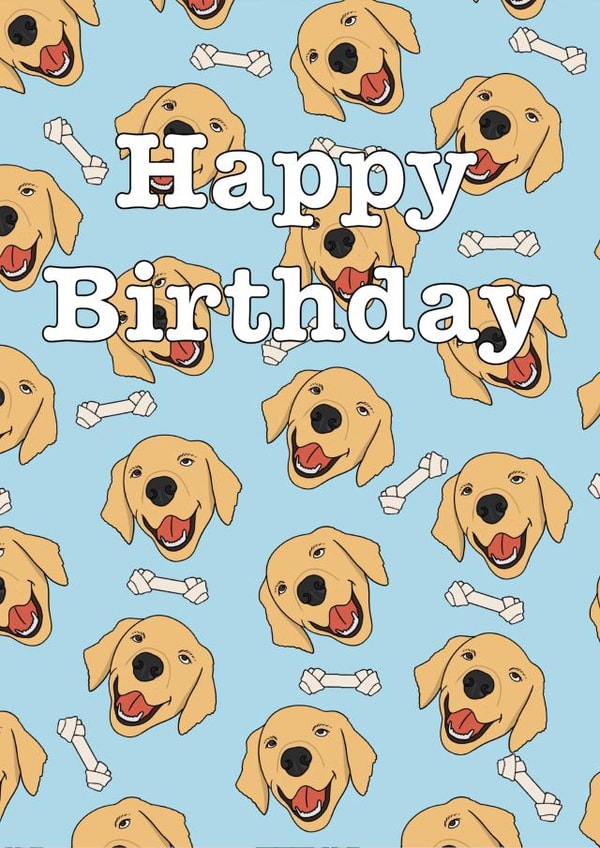 golden retriever labrador Birthday Card 14057 created by Sunny Spills