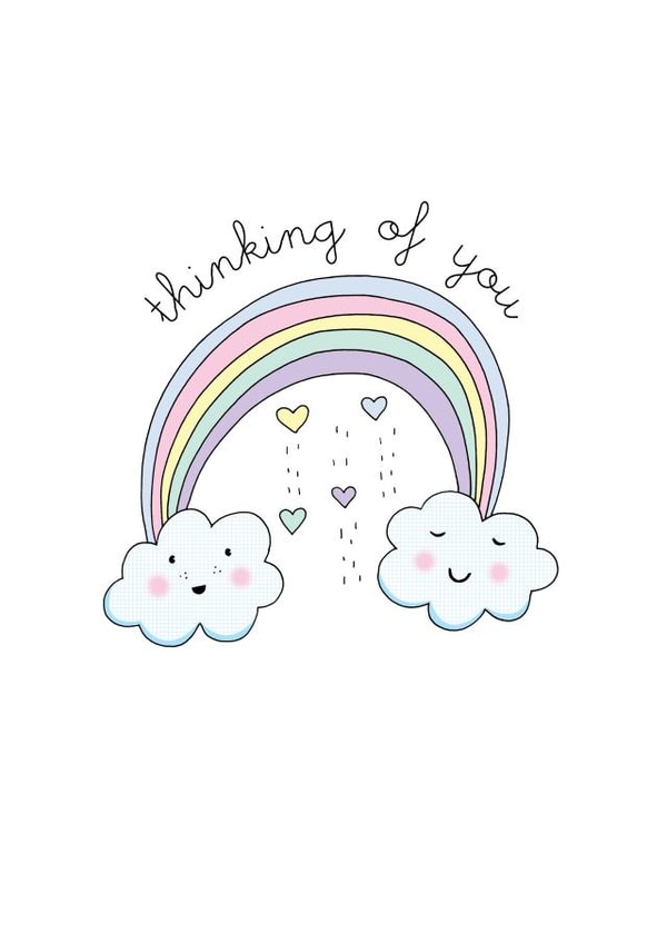rainbow clouds Thinking of you Card 5866 created by Eskimo Kiss Designs
