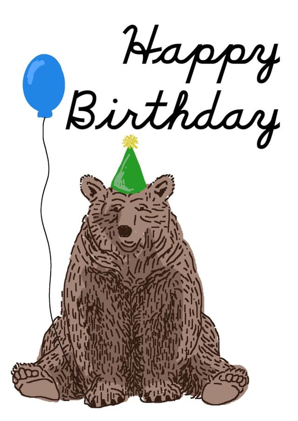 bear brown Birthday Card 20328 created by Le Lapin