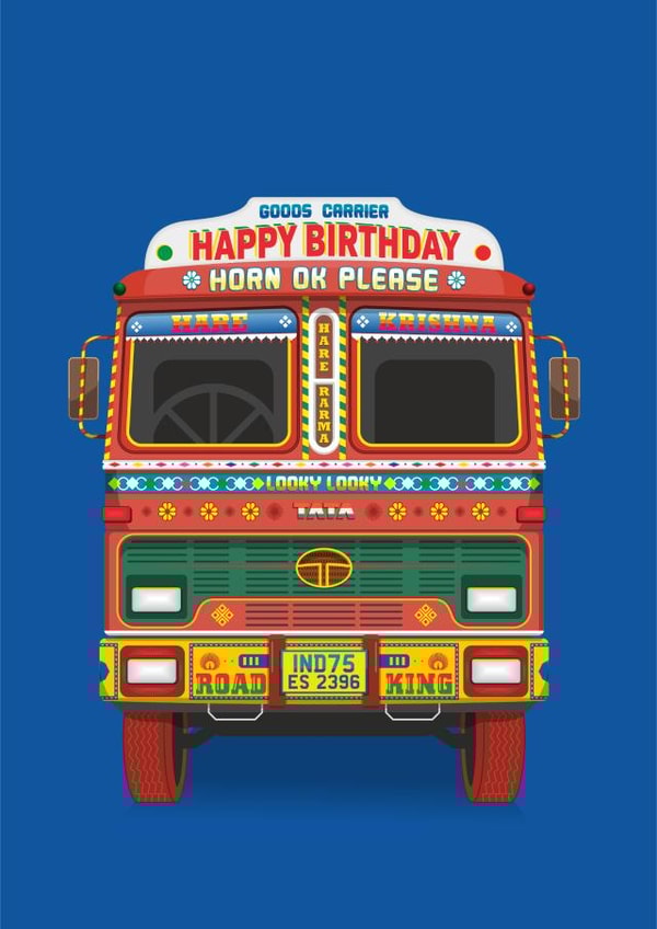 Indian Hare Krishna Birthday Card 20322 created by Eastential