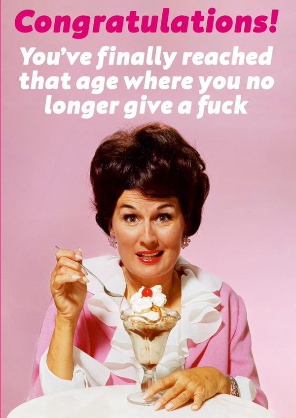 zero fucks given cake Birthday Card 3069 created by Dean Morris Cards