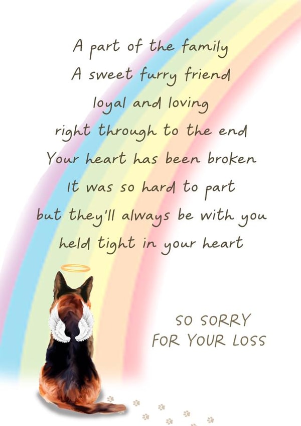 dog dog loss Sympathy Card 7207 created by Giddy Kipper