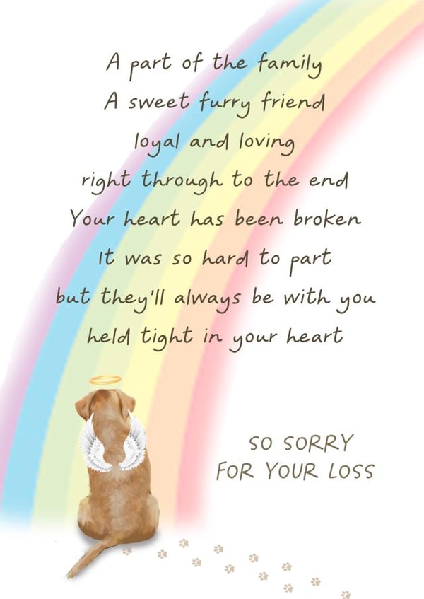 dog bereavement Sympathy Card 7209 created by Giddy Kipper