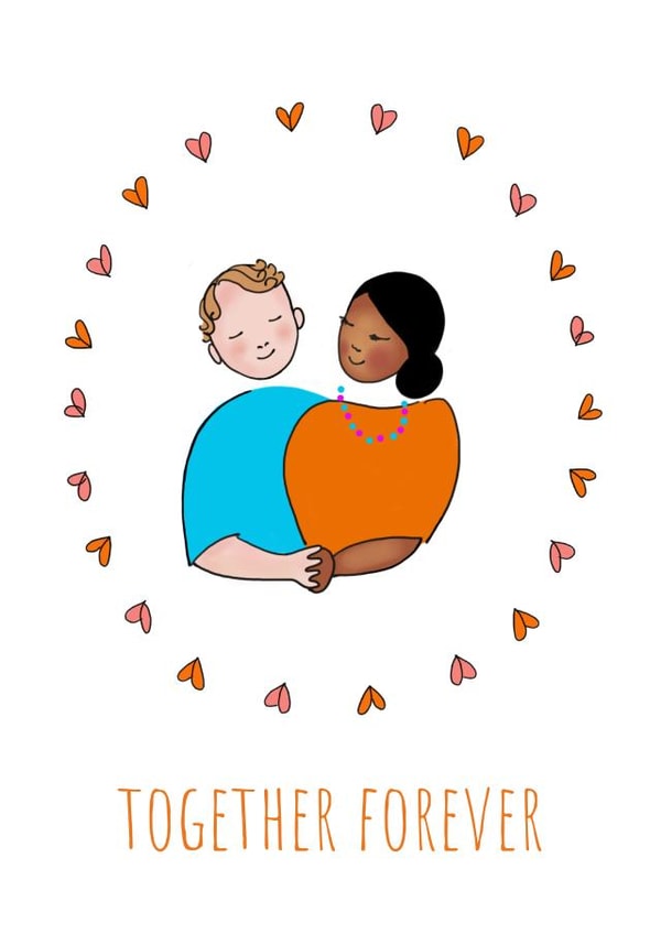 Together forever - Simple illustrated wedding or engagement card created by Afritistic