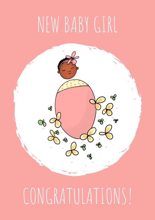 Girl Female New Baby Card 19837 created by Afritistic