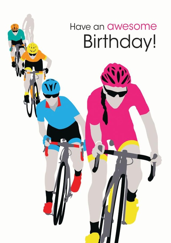 tour de france road racing Birthday Card 19210 created by Jackie Ponwaye