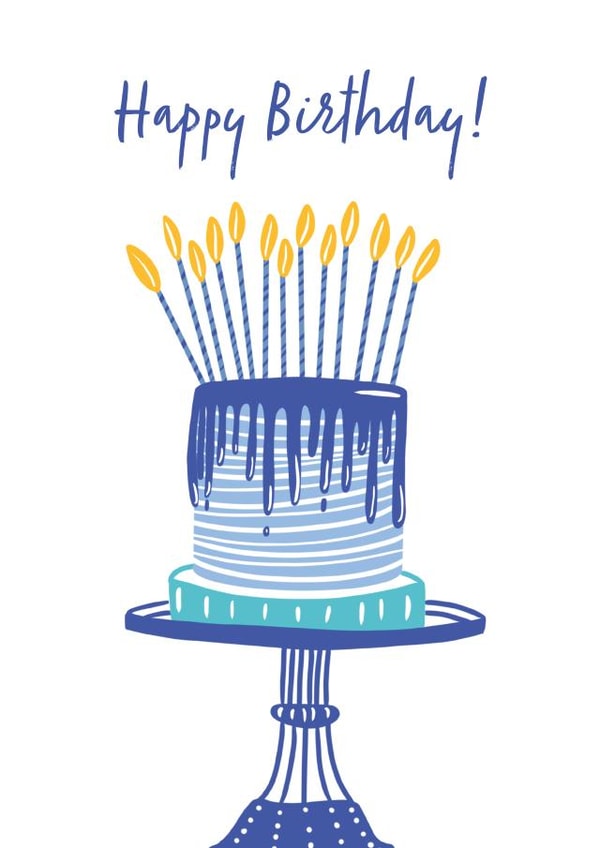 Classic Birthday Card - Cake - Happy Birthday created by Inky Acorn Designs