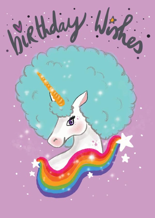 afro unicorn Birthday Card 15045 created by Karmuka