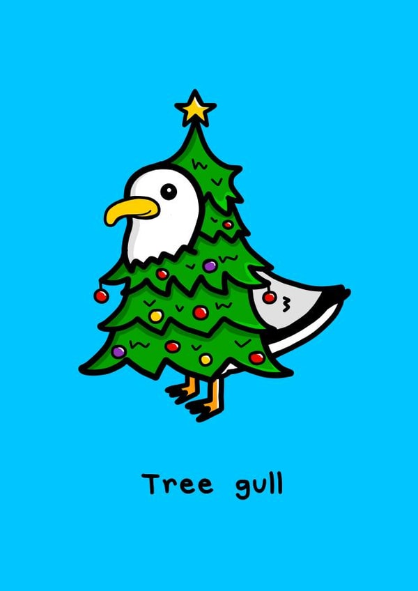 A Funny Sea Gull Christmas Tree Card created by Innabox