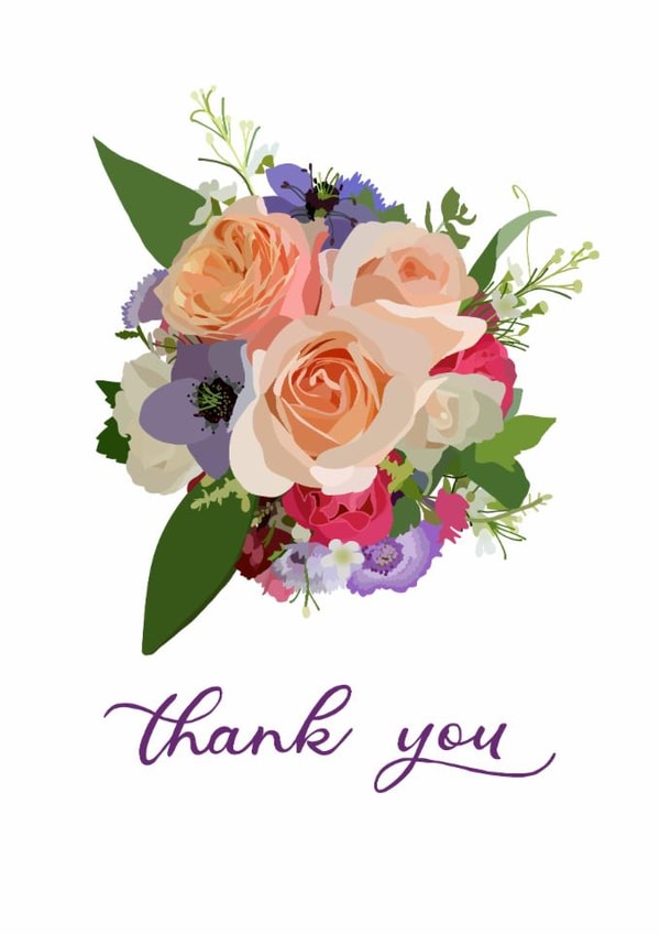 Floral Flowers Thank You Card 20367 created by Williams Print Store