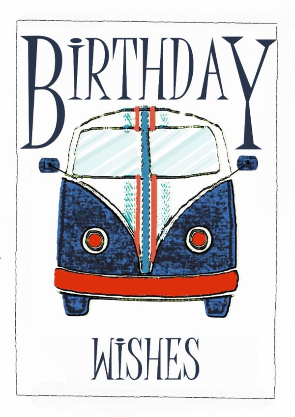CAMPER VAN CAMPER Birthday Card 20167 created by Shereen M Designs