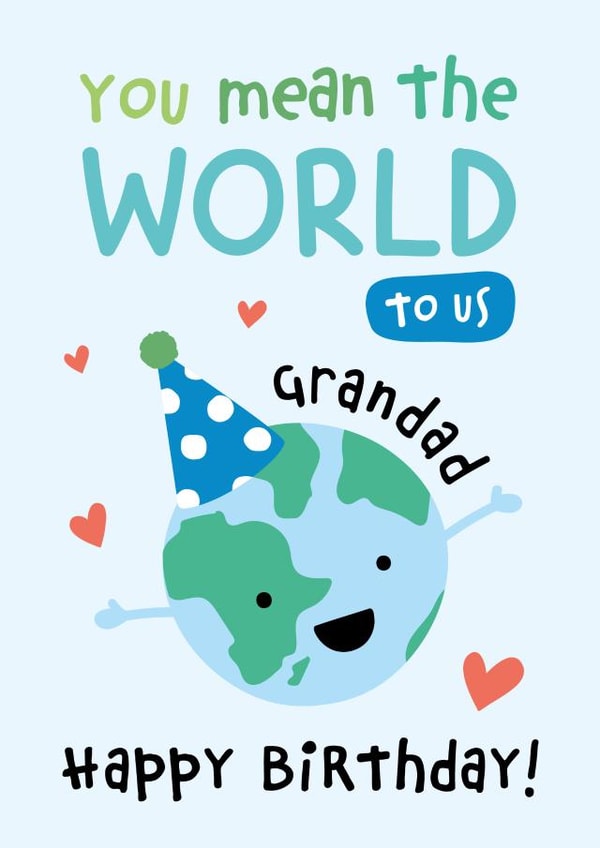 You Mean The World To Us Grandad Birthday Card created by Macie Dot Doodles