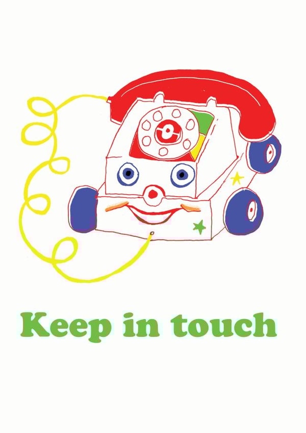 retro keep in touch Leaving Card 17285 created by Heather More Illustration