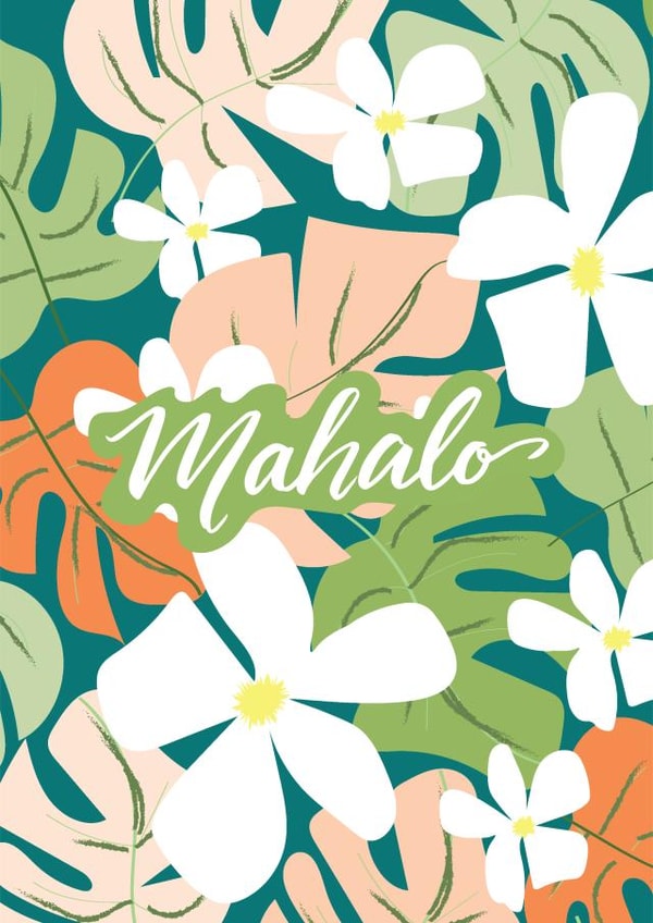 Hawaiian gratitude Thank You Card 18860 created by Lea Velasquez