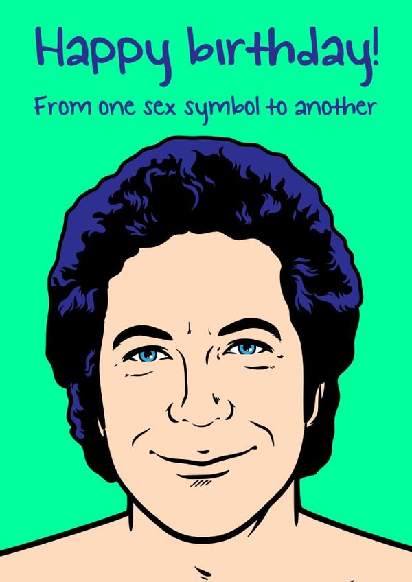 Tom Jones birthday greeting card created by Graham Sanders