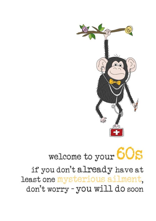 Welcome to your 60s Birthday card created by Dandelion Stationery